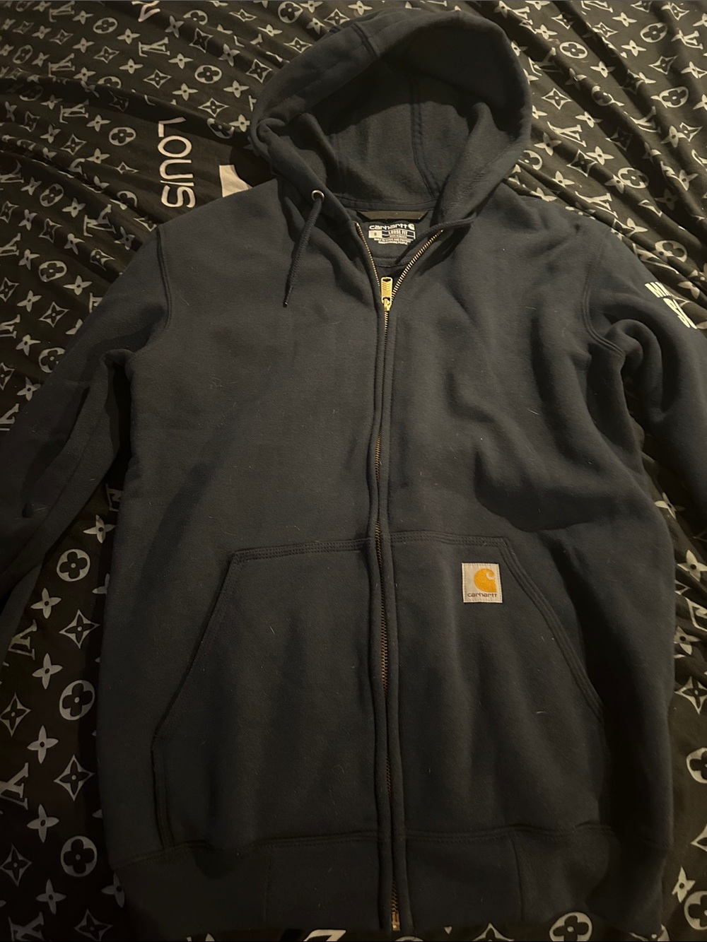 Carhartt Dark Navy Full-Zip Hooded Work Sweatshirt